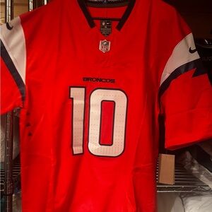 Nike Red and White Broncos Jersey